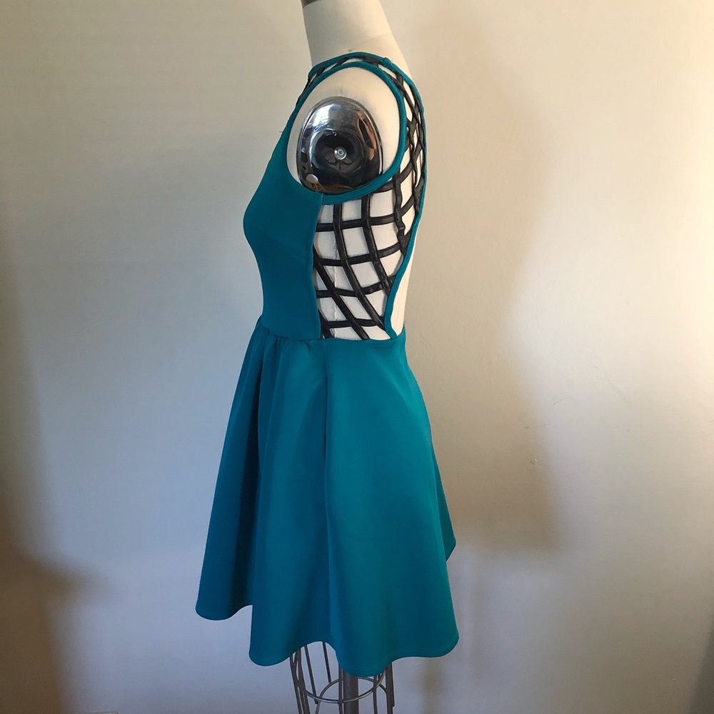 Material Girl Strappy Teal Sleeveless Dress XS - Picture 2 of 4